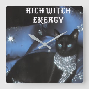 Rijke Heks Energie Zwarte Kat Halloween Wandklok