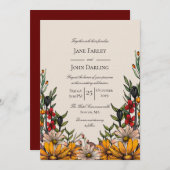 Rijke Herfst Bloemen Huwelijksuitnodiging Kaart (Voorkant / Achterkant)