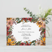 Rijke Herfst Bloemenrepetitie Dineruitnodiging Kaart (Staand voorkant)