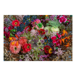 Rijke herfstbloemboeket met Gerbera's en Bessen Perfect Poster