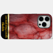 Rijke karmozijnrode marmer met opvallende aderdeta Case-Mate iPhone case (Achterkant (horizontaal))