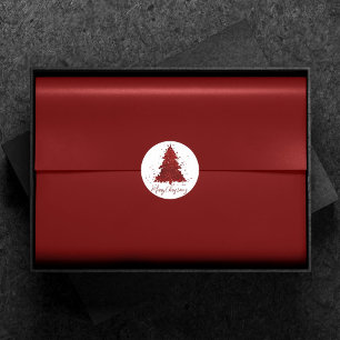 Rijke kerstbomen Luxe feestdag rood Ronde Sticker