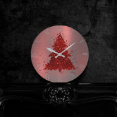 Rijke kerstbomen | Luxurie Red Ronde Klok