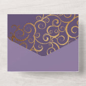 Rijke kleuren met gouden bruiloft all in one uitnodiging (Achterkant)