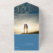 Rijke kleuren met gouden bruiloft all in one uitnodiging (Buitenkant)