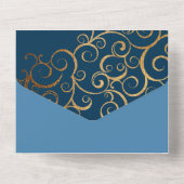 Rijke kleuren met gouden bruiloft all in one uitnodiging (Achterkant)