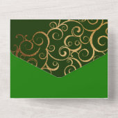 Rijke kleuren met gouden bruiloft all in one uitnodiging (Achterkant)