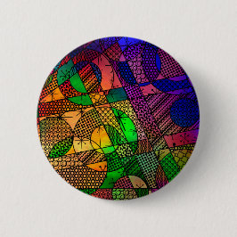 Rijke kleurrijke, getextureerde geometrische Abstr Ronde Button 5,7 Cm