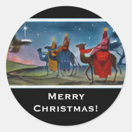 Rijke Kleurrijke Wisemen Schilderen Kerstmis Ronde Sticker