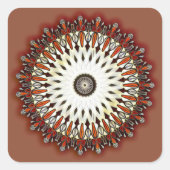 Rijke koperen mandala vierkante sticker (Voorkant)