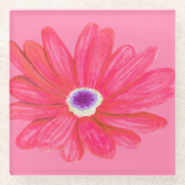 Rijke Levendige Rode Bloem Glazen Onderzetter