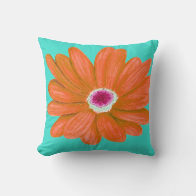 Rijke levendige rode bloem kussen (Voorkant)