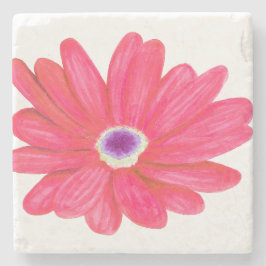 Rijke Levendige Rode Bloem Stenen Onderzetter