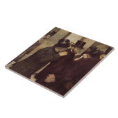 Rijke Mannen op de beurs (door Edgar Degas) Tegeltje (Zijkant)