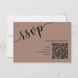 Rijke Mocca Zwarte Liefde Script Minimalistische T RSVP Kaartje