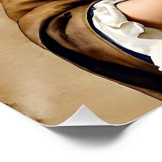 "Rijke onschuld" "Cornelia" meisje met puppy Perfect Poster (Hoek)