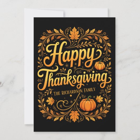 Rijke oogst goud en herfstbladeren Thanksgiving Kaart (Voorkant)