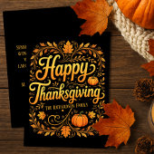 Rijke oogst goud en herfstbladeren Thanksgiving Kaart