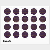 Rijke Paarse bruiloft Ronde Sticker (Vel)