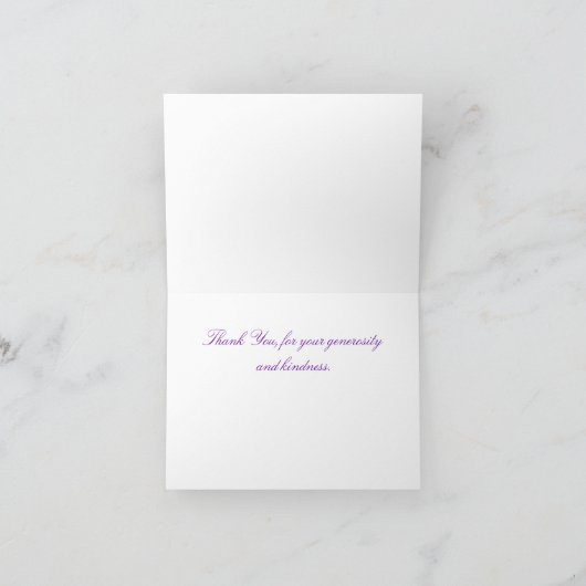 Rijke Paarse en witte bedankkaart (Binnen)