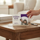 Rijke paarse typografie foto Save The Date