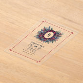 Rijke Plaid Monogram Kerstfeest Acryl Uitnodigingen (Laagn)