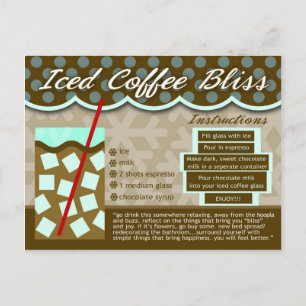 Rijke recepten ICED COFFEE BLISS Briefkaart