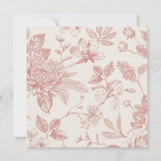 Rijke Rode Franse Bloemenkoeken Toile Floral (Achterkant)