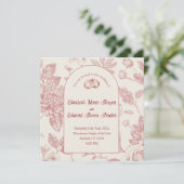 Rijke Rode Franse Bloemenkoeken Toile Floral (Staand voorkant)