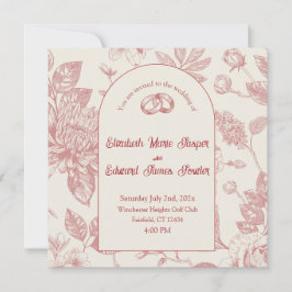 Rijke Rode Franse Bloemenkoeken Toile Floral