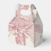 Rijke Rode Franse Bloemenkoeken Toile Floral Bedankdoosjes (Achterkant)