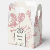 Rijke Rode Franse Bloemenkoeken Toile Floral Bedankdoosjes (Geopend)