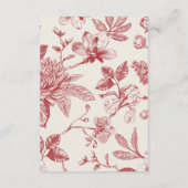 Rijke Rode Franse Bloemenkoeken Toile Floral Informatiekaartje (Achterkant)