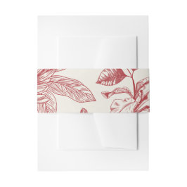 Rijke Rode Franse Bloemenkoeken Toile Floral Uitnodigingen Wikkel