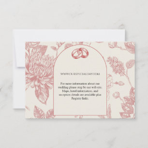 Rijke Rode Franse Floral Toile Floral Enclosure Ka RSVP Kaartje
