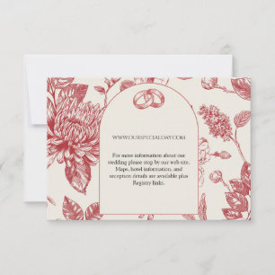 Rijke Rode Franse Floral Toile Floral Enclosure Ka RSVP Kaartje