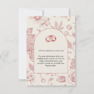 Rijke Rode Franse Floral Toile Floral Enclosure Ka RSVP Kaartje