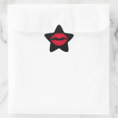 Rijke rode lippenstift afdruk ster sticker (Tas)