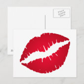 Rijke rode lippenstift briefkaart (Voorkant / Achterkant)