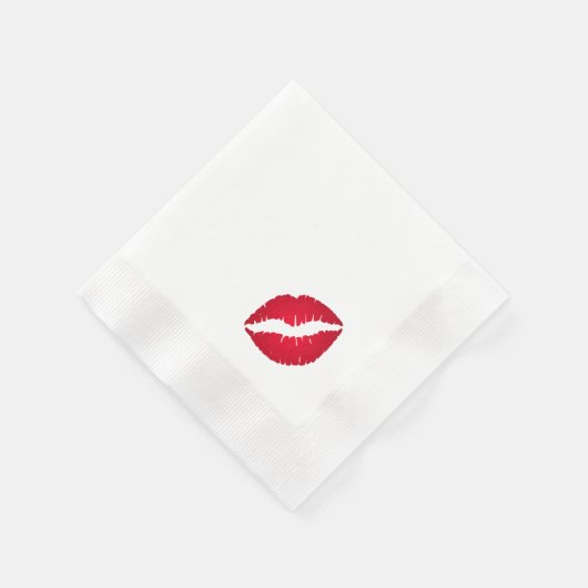 Rijke rode lippenstift kus vlek servetten (Hoek)