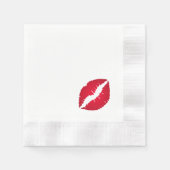 Rijke rode lippenstift kus vlek servetten (Voorkant)