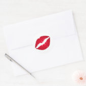 Rijke rode lippenstift ronde sticker (Envelop)