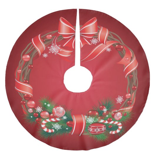 Rijke Rode Omber met Kerstkrans Kerstboom Rok (Voorkant)