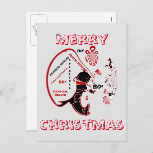 Rijke Santa's Bag: Hohoho van mentale, Spirituele, Feestdagenkaart (Voorkant / Achterkant)