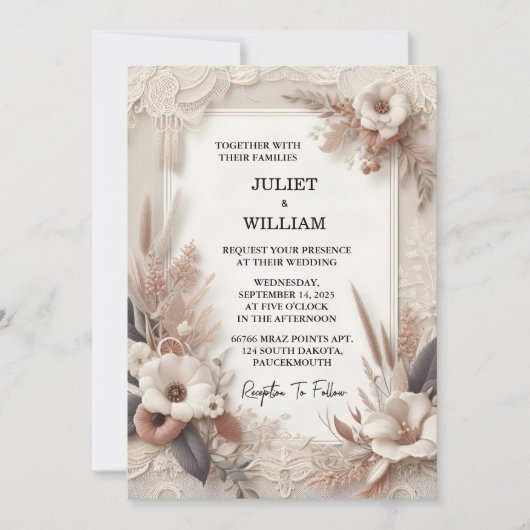 Rijke Satijnen Stof Fluweel Kant Linnen Papier Bru Kaart (Voorkant)