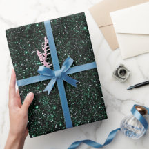 Rijke Smaragdgroene Metallic Zwarte Glitter Patroo