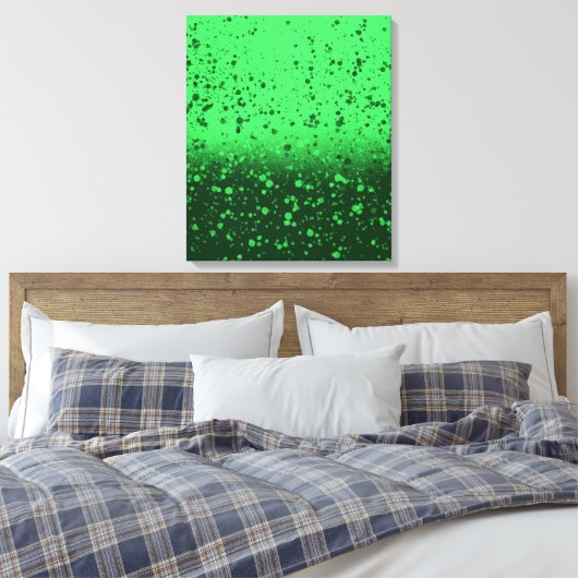 Rijke smaragdgroene minimalistische kunst canvas afdruk (Insitu (Slaapkamer))