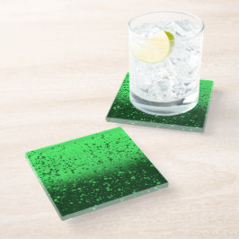 Rijke smaragdgroene minimalistische kunst glazen onderzetter