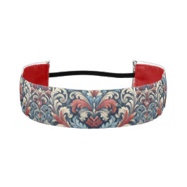 Rijke tinten van rood en blauw damast patroon