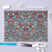 Rijke tinten van rood en blauw damast patroon tissuepapier (Craft)